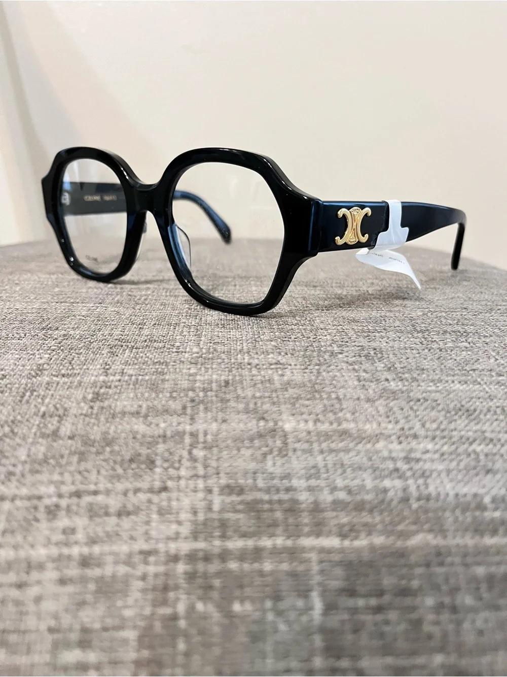 Celine Black Geometric Oversized Acetate Glasses - Picture 3 of 6